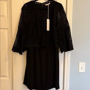 Kobi Halperin Remi Black Lace Overlay Dress NWT L